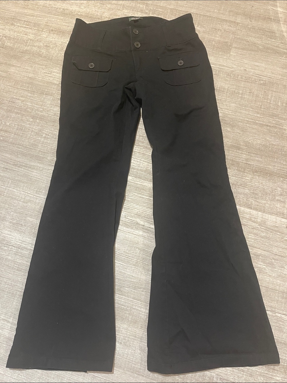 wild fable Black Flared Pants with Buttoned Front Pockets
